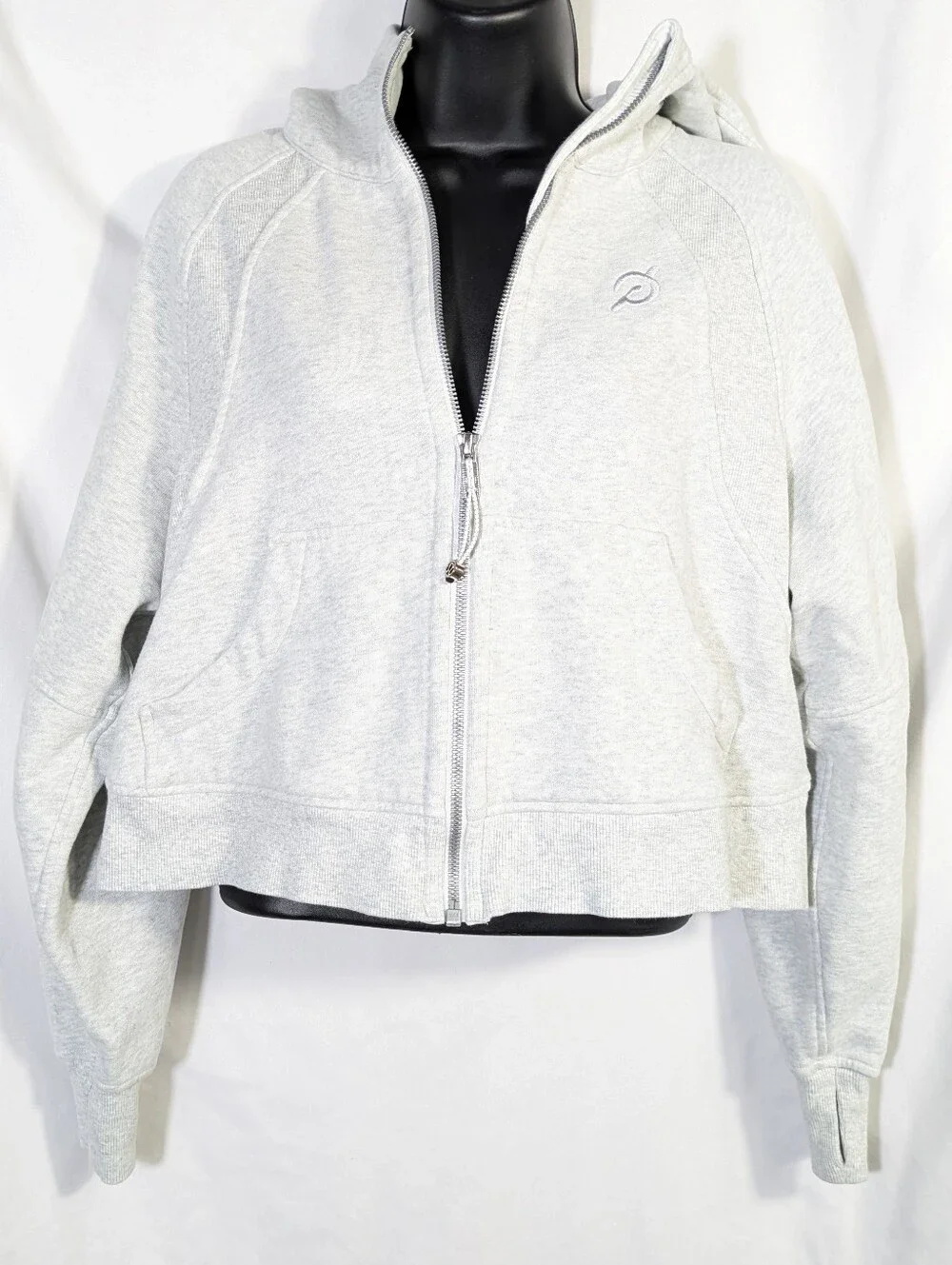 Lululemon Peloton Women's Scuba Cropped Full-Zip Hoodie Gray Athletic XS-S